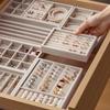 Simple Beige Grey Square Velvet Jewelry Storage Tray Display Ring Bracelet Necklace Storage Box Showcase Drawer Organizer Trays