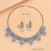 Etniczny Vintage Zestaw Cyrkonów Dla Kobiet Kryształowe Inkrustowane Zestawy Cyrkonów Naszyjnik z Koralików Frędzli Zestaw Kolczyków Damski Prezent