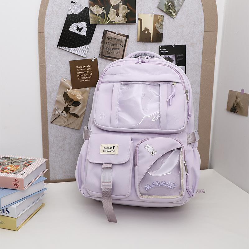 New high-value college style, fresh and sweet candy color, light backpack for junior high school students