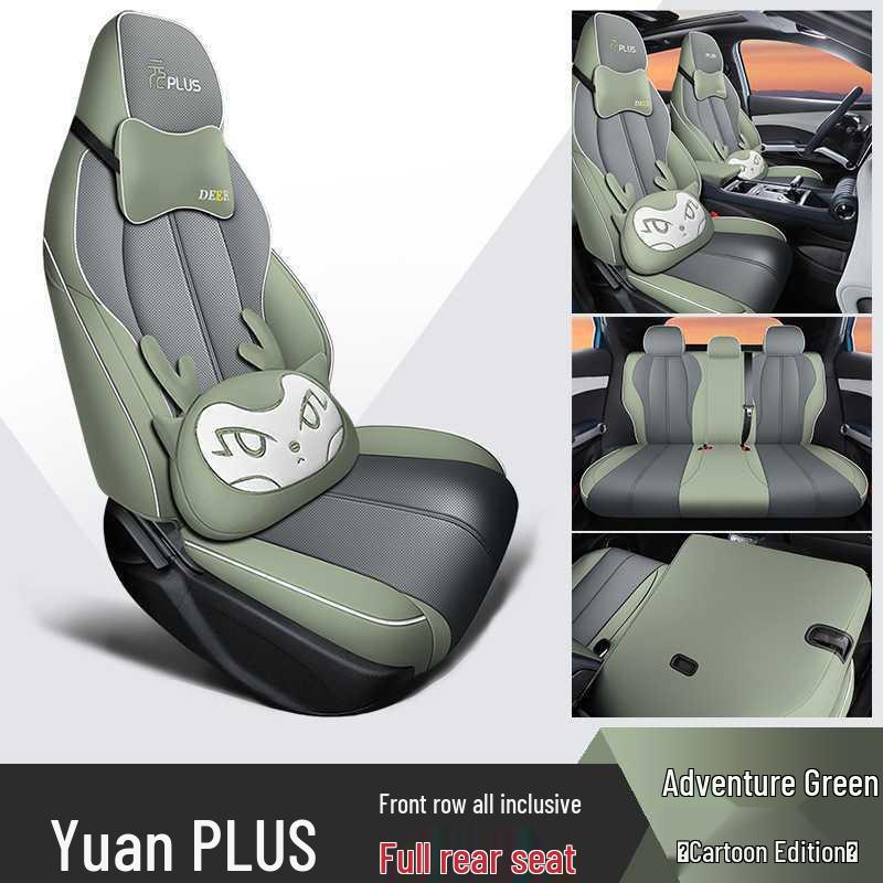 2024 BYD Yuan Plus Honor Model Cartoon Car Seat Cover, Full Surround, All-Season Cushion.
