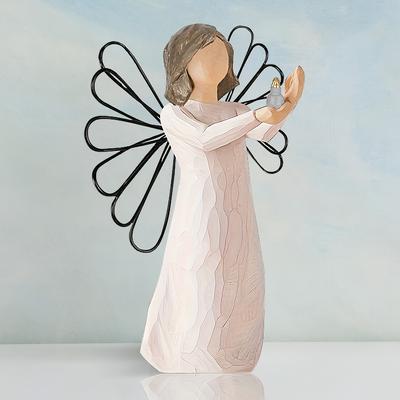Christmas Gift Decorations, Holding Candle Resin Statue, Faith Bible Series Statue, Hand Painted Character Statue