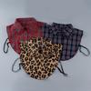 Checkered Pattern Detachable Collar Soft Polyester Fabric Decorative Lapel Collar For All Day Wear Women Accessories