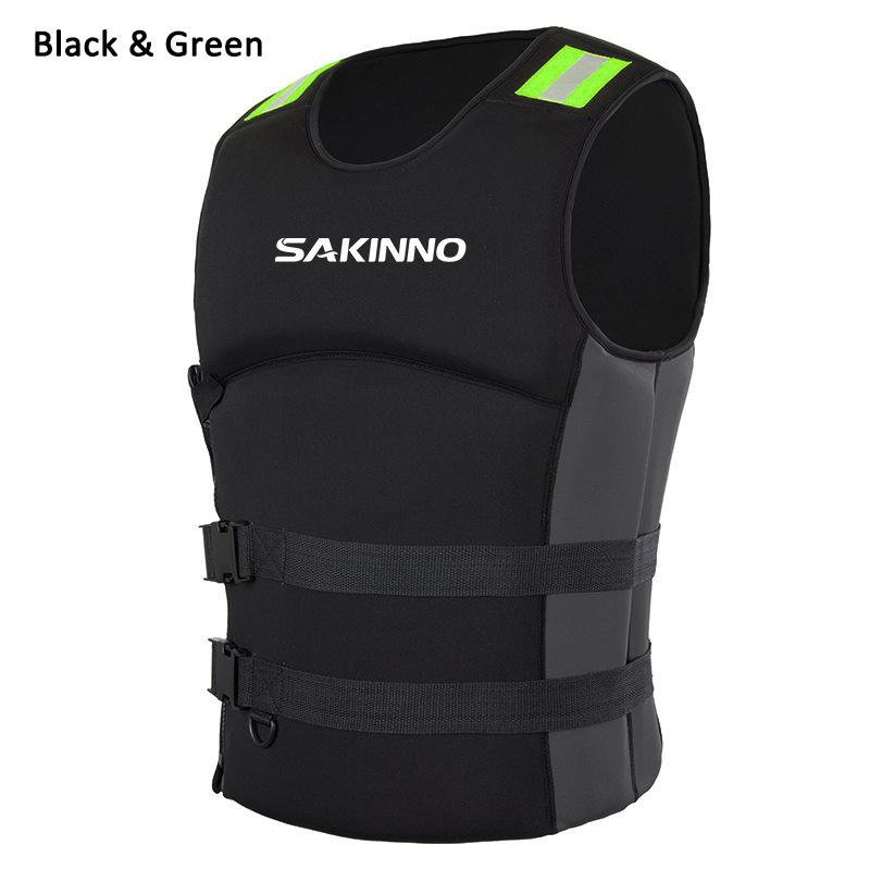 

Дорослий XS-3XL Водні види спорту Рятувальний жилет Рятувальний плавучий жилет Моторний човен Риболовля Рятувальний жилет Серфінг Аварійна куртка 2XL чорний/зелений