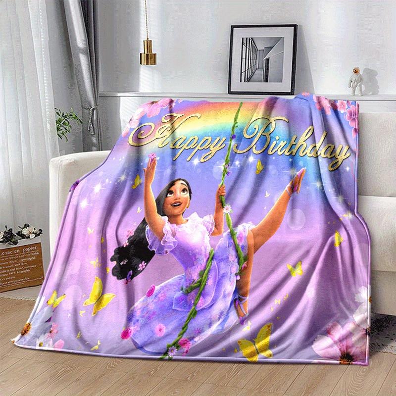 1pc Princess Printing Blanket - Soft, All-Season Throw for Living Room, Bedroom,Personalized Gift with Adorable Cartoon Design