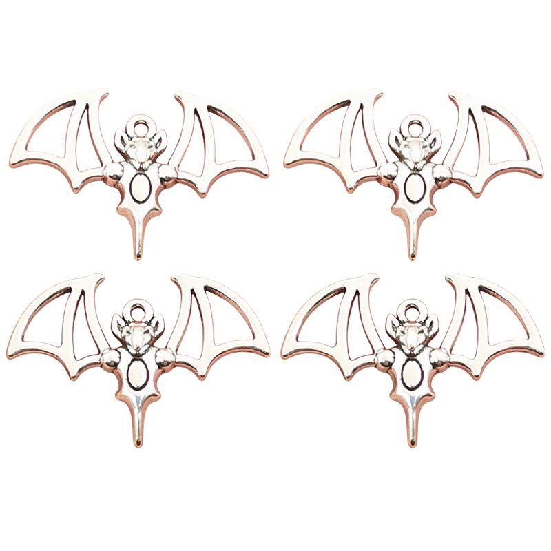 4Pcs Gothic Vampire Bat Charm Retro Bat Halloween Pendant Designer Charms For Jewelry Making Diy Jewelry Findings StyleD