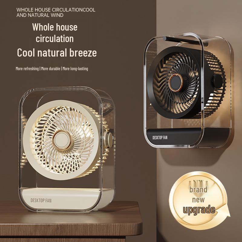 

USB-Powered Desktop Fan: Strong Wind Circulation for Home, Office, or Dorm Rechargeable білий