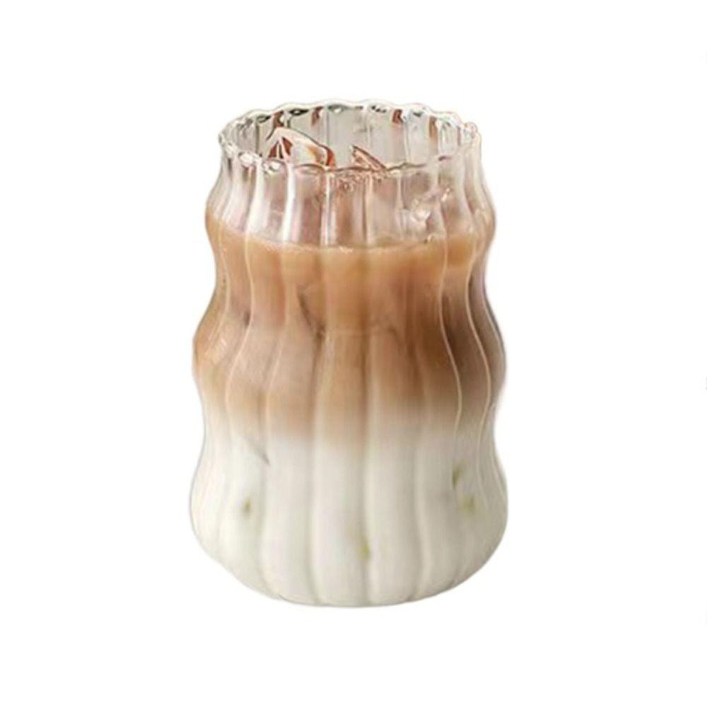 Wave Shape Mugs Vertical Grain Glass Stripes Cup Drinkware   Gift