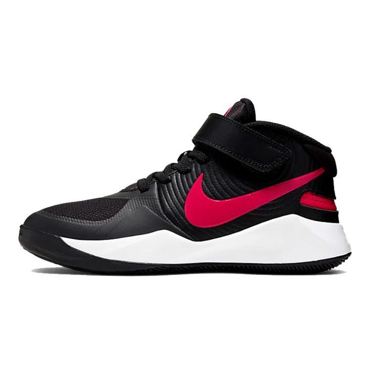 Nike Team Hustle D 9 FlyEase Mid Top Basketball Shoes Black Red Unisex BV2952-061