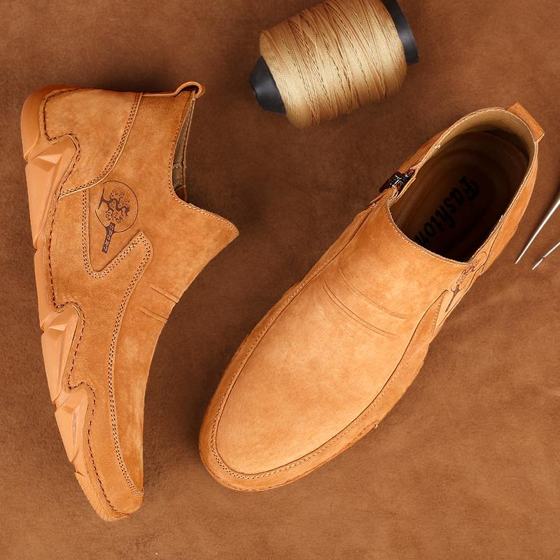 Модные мужские ботинки Повседневная обувь Высокие кеды Мужские туфли на плоской подошве — фото 6