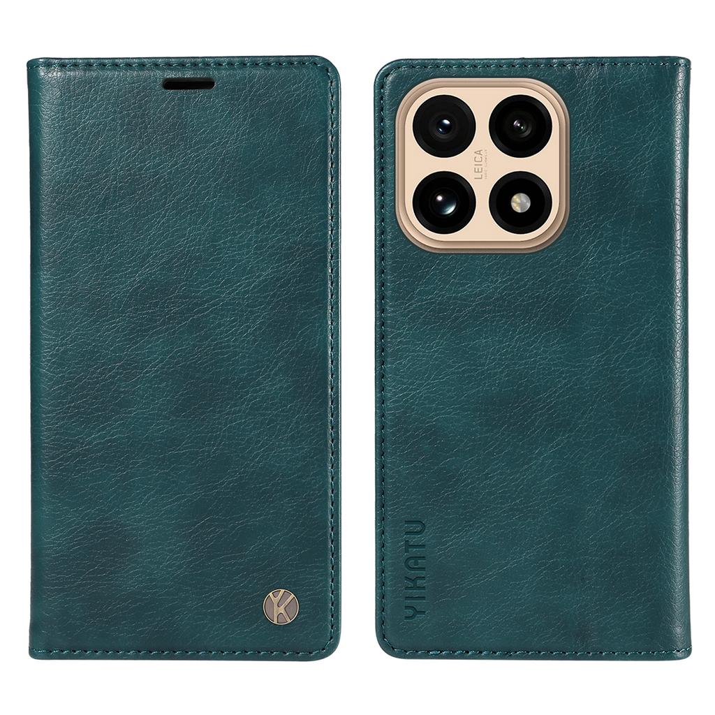 For Xiaomi 15T Wallet Case YIKATU YK-006 Magnetic Closure Leather Phone Cover Litchi Texture