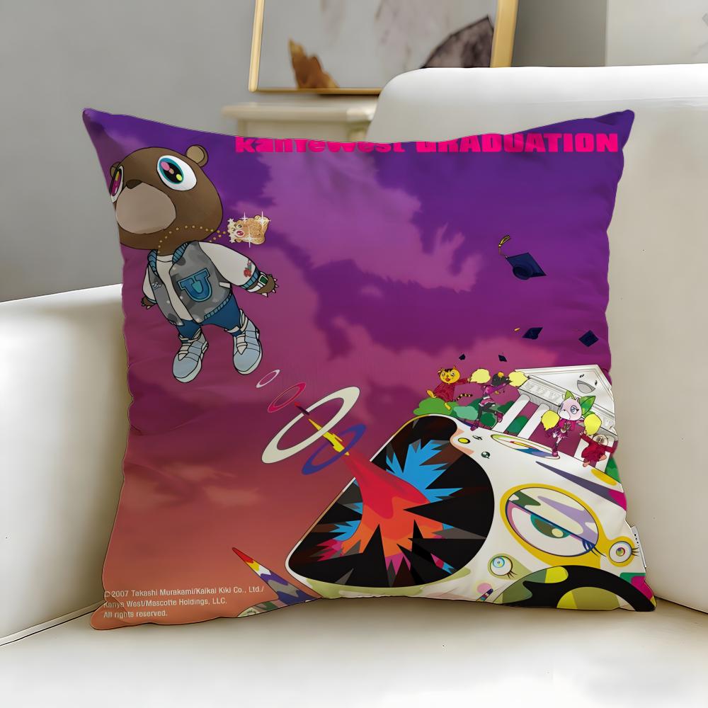 popular rapper Kanye Omari West Cushion Cover Soft EasyWash Pillow Case Versatile for Couch Bed Travel and Office