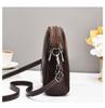 Vintage Waxed Cowhide Double Zipper Crossbody Leather Mobile Phone Bag