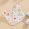 Class A Newborn Baby Saliva Towel Crepe Waterproof Petal Bib Autumn Winter Children Eating Cartoon Cotton Bib