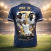 Vinicius Junior Yazlık 3D Baskılı Aile Kıyafeti Futbol Forması Tişört Nefes Alabilen ve Hızlı Kuruyan Antrenman Seti
