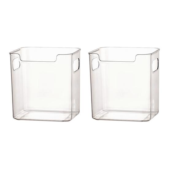 Boîte de rangement pour porte latérale de réfrigérateur Bacs de rangement en plastique transparent Empilables Organisateur de cuisine pour viande Snacks et Boissons