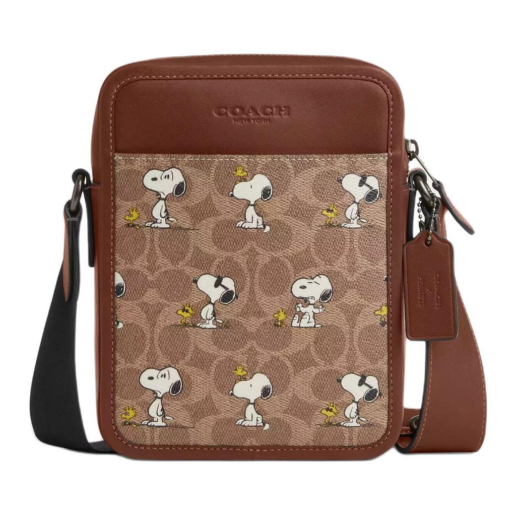 Coach X Peanuts Teri 16 Removable Shoulder Strap Printed Coated Canvas Crossbody Bag Small Men Bags Ochre CBK48-QBTAM