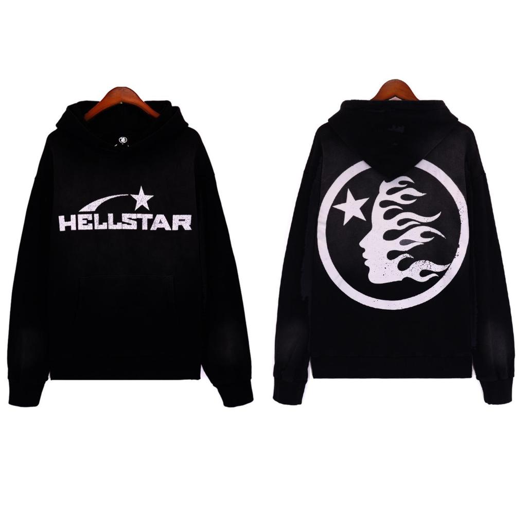 Unisex Retro Distressed Letter Print Hoodie für Herbst/Winter