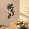 Rustic Metal Art for Patios Mermaid Wall Decoration, Three-dimensional Hollow Iron Artistic Crafts Sculpture, Retro Ocean Style Hanging Figures