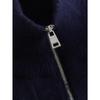 Autumn Winter Fashion Striped Zippered Lapel Long Sleeve Loose Casual Knitted Sweater for Women