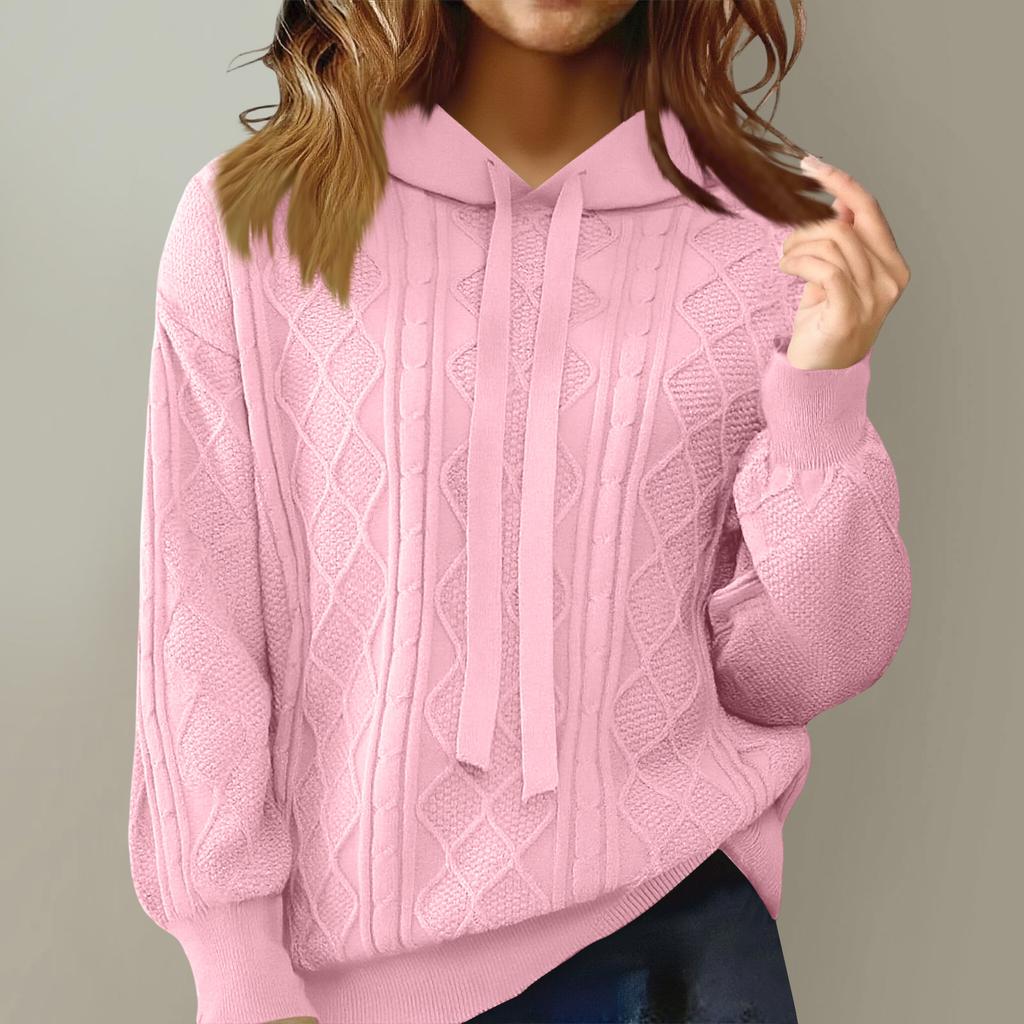 Fashionable Women's Knitted Sweater Lazy Loose Slim Hoodie Sweater