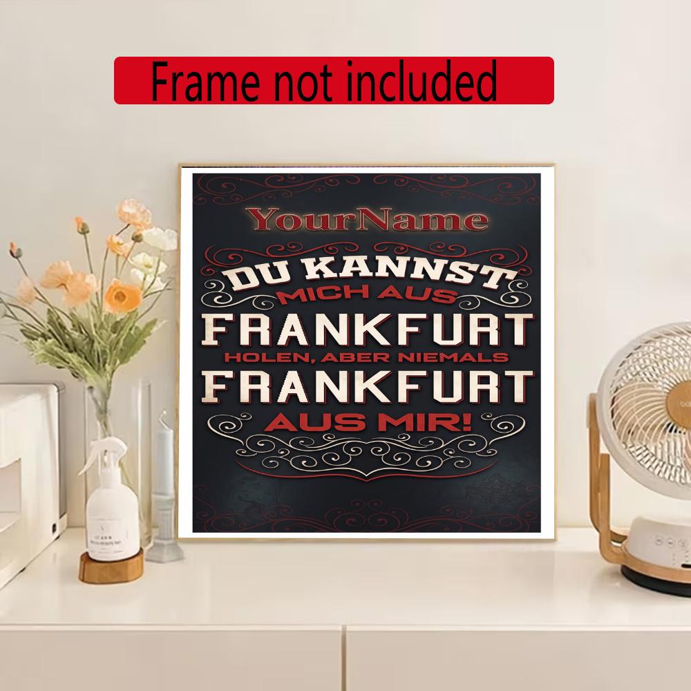 Eintracht Frankfurt Customize Your Name Diamond Painting Round Diamond Rhinestones Mosaic Diamond Embroidery Wall Paintings Rhinestones Gift Frameless