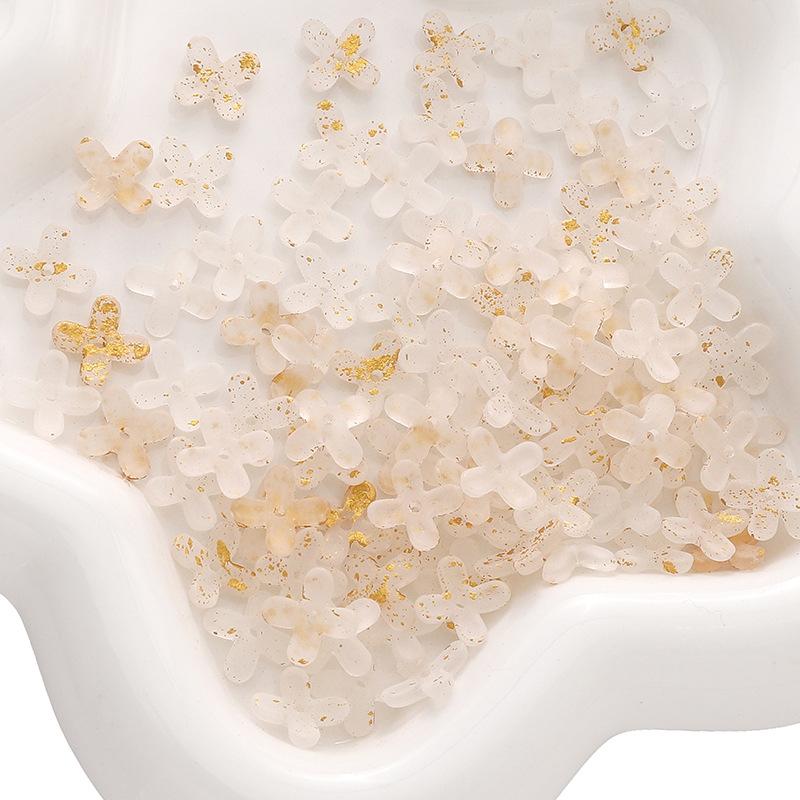 

9 мм акриловый горошек золотой цветок с четырьмя лепестками своими руками креативный мобильный телефон цепочка бисерный браслет аксессуары материалы