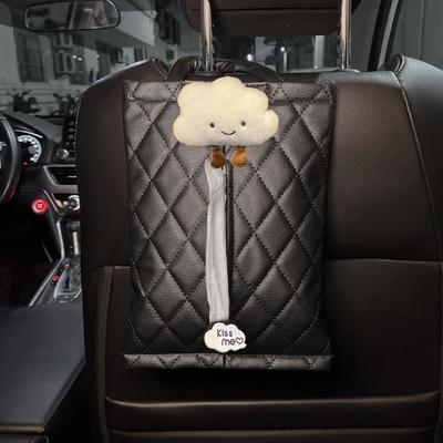 Cute Cartoon Cloud Doll Car Tissue Box Seat Headrest Leather Paper Tower Holder Auto Interior Organizer Styling Car Accessories