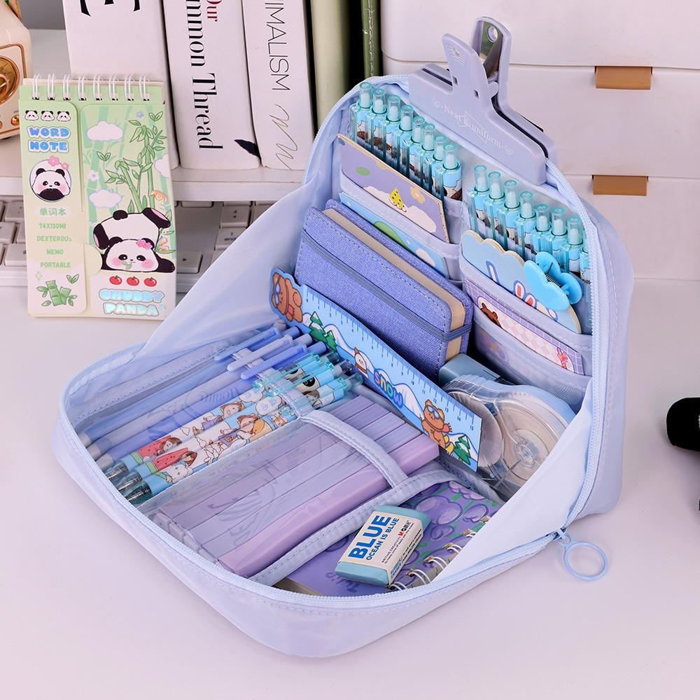 12-Layer Penicl Case Large Opening Multi-Compartment Stationery Bag Stationery Organizer Large Capacity Pen Bag Students
