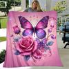 1pc. Fantasy Butterfly & Rose Garden Blanket - Home Decor, Office Blanket, Outdoor Throw,
