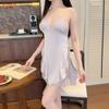 1011 Summer New Ice Silk Pajamas Female Sexy Pure Desire Wind Halter Suspender Nightgown Two-piece Set with Chest Pad