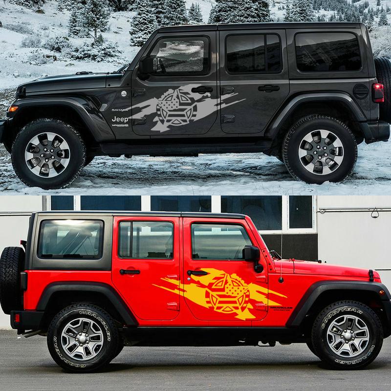 Car Stickers Auto Side Door Vinyl Film styling Decals Tuning Accessories for Jeep Wrangler Renegade JK JL CJ RUBICON 4x4