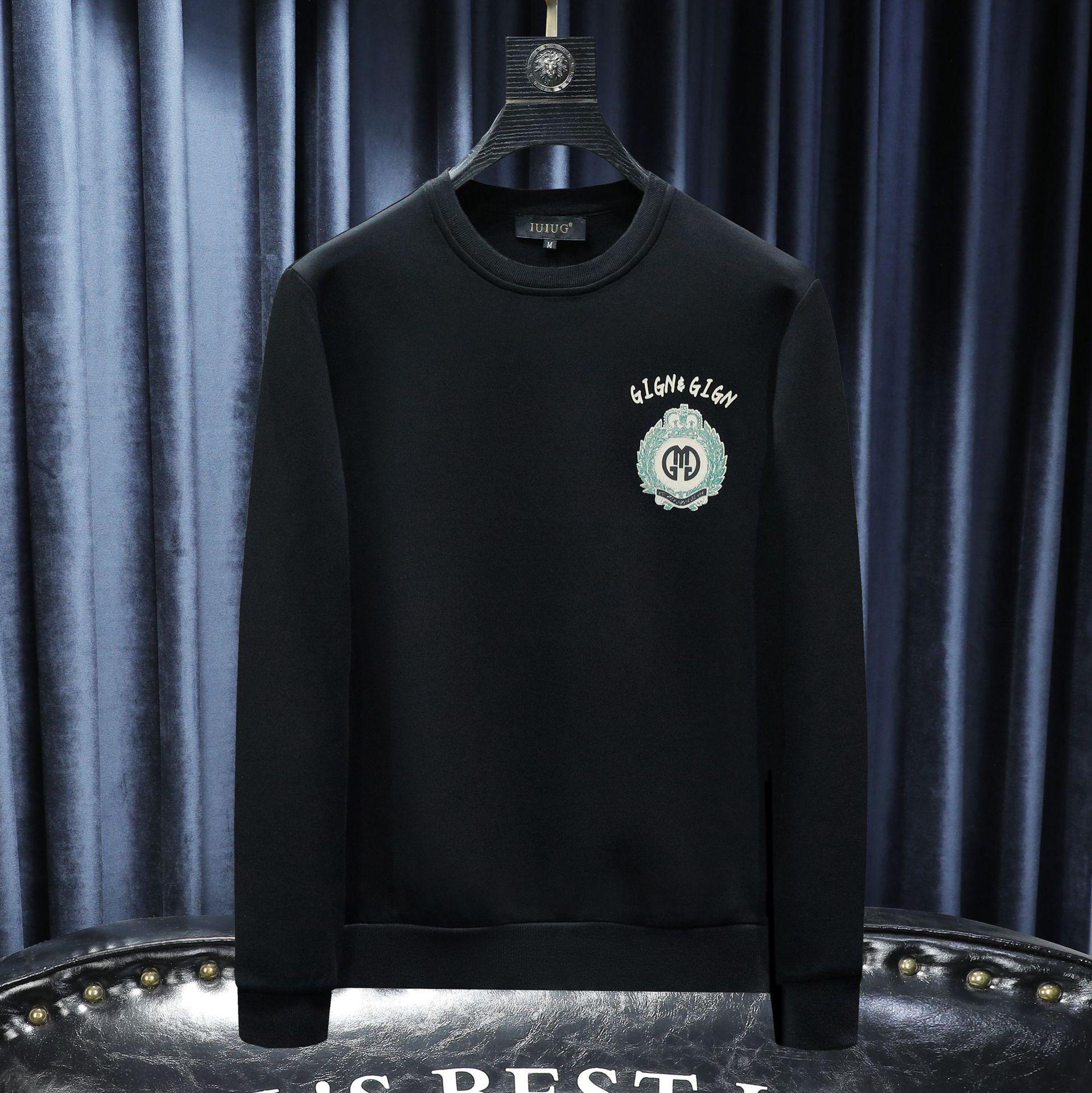 

Мужской вышитый свитшот облегающего кроя - Весенне-осенний модный тренд Medium чёрный