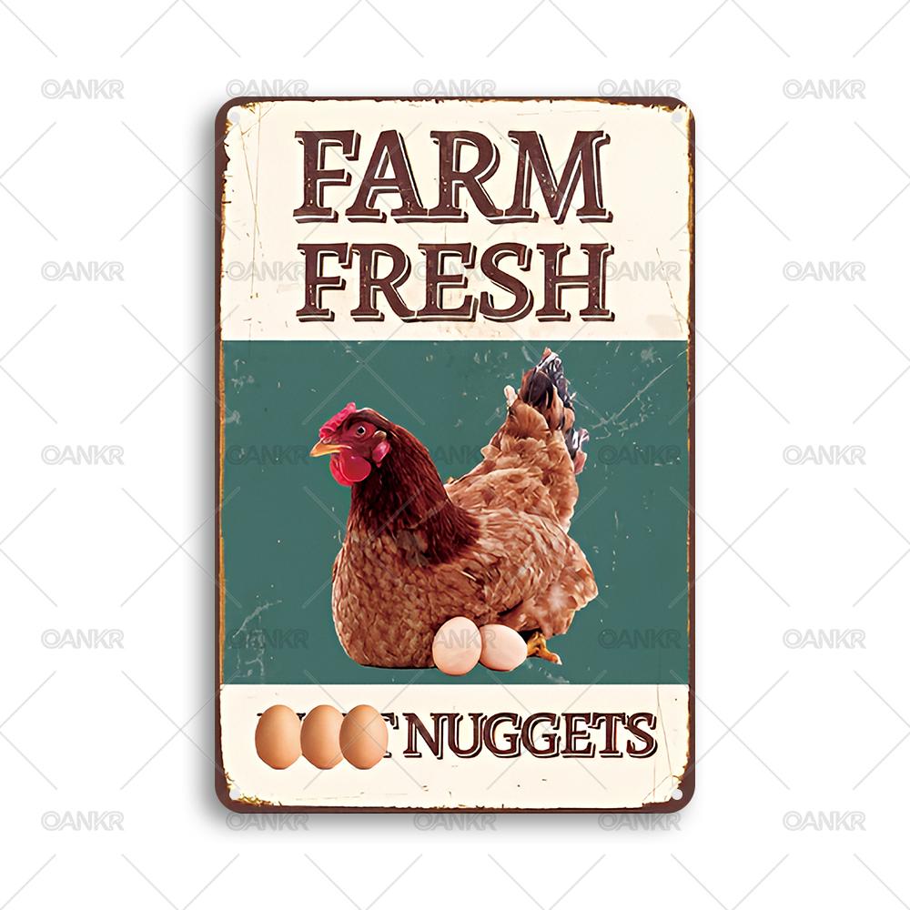 

Vintage Metal Tin Sign Ideal Gift x Inch Farm Fresh Chicken Eggs Metal Signs for Farm Bar Garden Home Wall Decor Plaque 20x30cm（7.8x11.8inch）