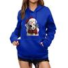Women's Winter Christmas Printed Pullover Hooded Sweatshirt Fleece Long Sleeve Sweatshirt