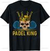 Maglietta Padel King da Uomo per Giocatore di Padel Tennis Stampa Design Originale Regali Magliette Abbigliamento Uomo Stampa su Richiesta Camisas