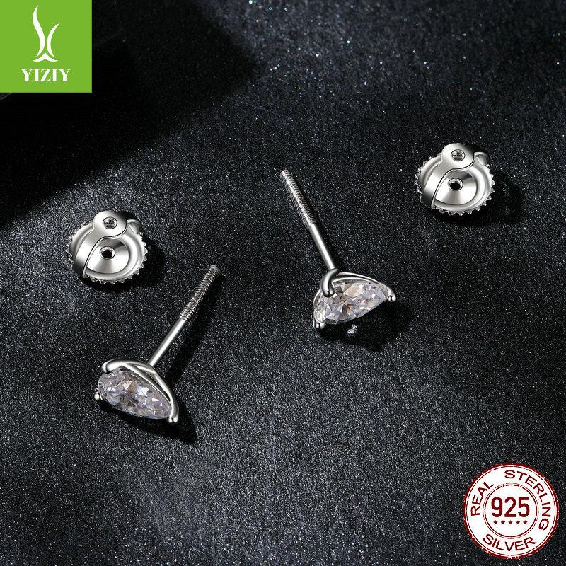 Droplet-Shaped Moissanite Stud Earrings, Simple And Classic Temperament S925 Silver Sparkling Moissanite Stud Earrings