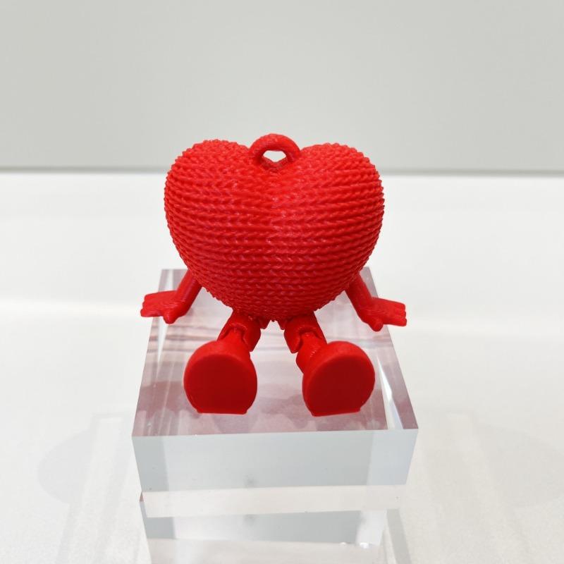 3D Printed  Articulated Love Heart Ornament Movable Joints Desktop Decor Keychain Bag Charm Valentine Gift for Her Him