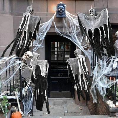 100cm Halloween Hanging Ghost Haunted House Hanging Grim Reaper Horror Props Home Door Bar Club Halloween Decorations