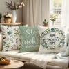 1/4pcs Floral Patterned Pillowcases with Inspiring Sayings Sofa cushion cover home bedroom room decoration