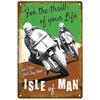 Tt Of Races Poster Vintage Isle of Man Segno di Latta Competizione Motociclistica da Corsa Retrò Placca in Metallo Arrugginito Shabby Decorazione per la Casa