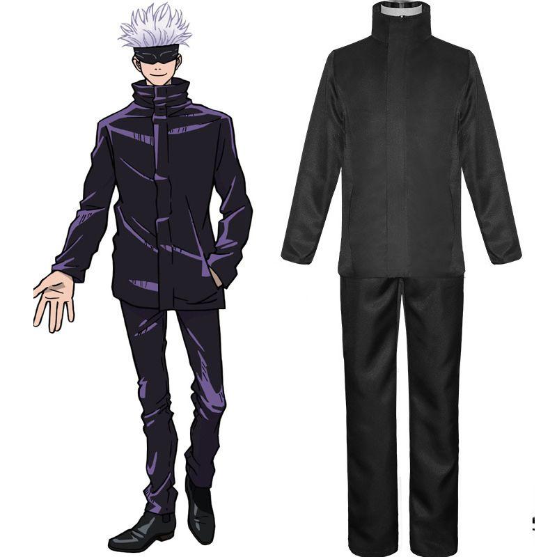 Costume Cosplay di Alta Qualità di Jujutsu Kaisen Gojo Satoru Con Parrucca Elegante Per Uomo