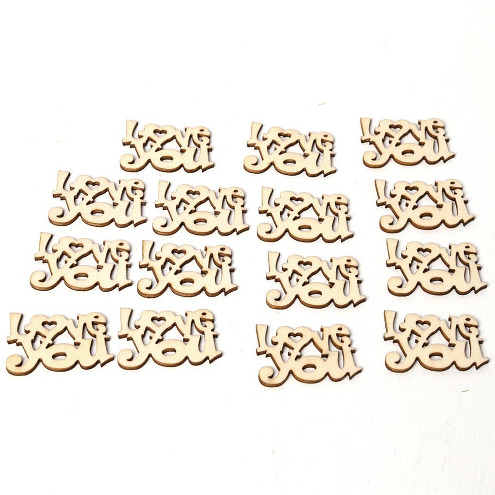 Pack of 60 Wooden Letters Wood Slices Unfinished Signs Scrapbooking Crafts Anniversary Gifts Love Wedding Happy Birthday Party