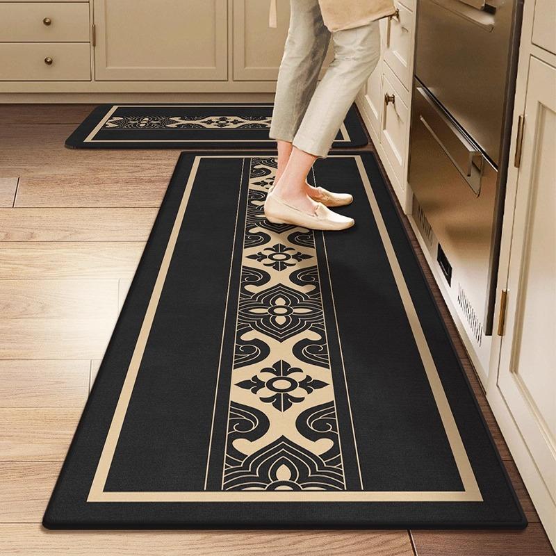 Non-slip Kitchen Mat for Floor Long Strip Runner Rugs Waterproof Anti-fouling Oil-proof Kitchen Carpet PVC Leather Washable Mats