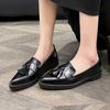 Pointed Toe Tassel Oxfords Woman Solid Small Leather Shoes Ladies Thicken Soled Flats Mocasines Mujer Loafers Barefoot Sneakers