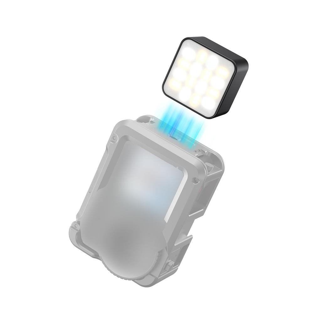 Portable Magnetic LED Video Light with 3 Color Temperatures (3000K, 4000K, 6000K), Rechargeable, Compatible with Action 6Celsius