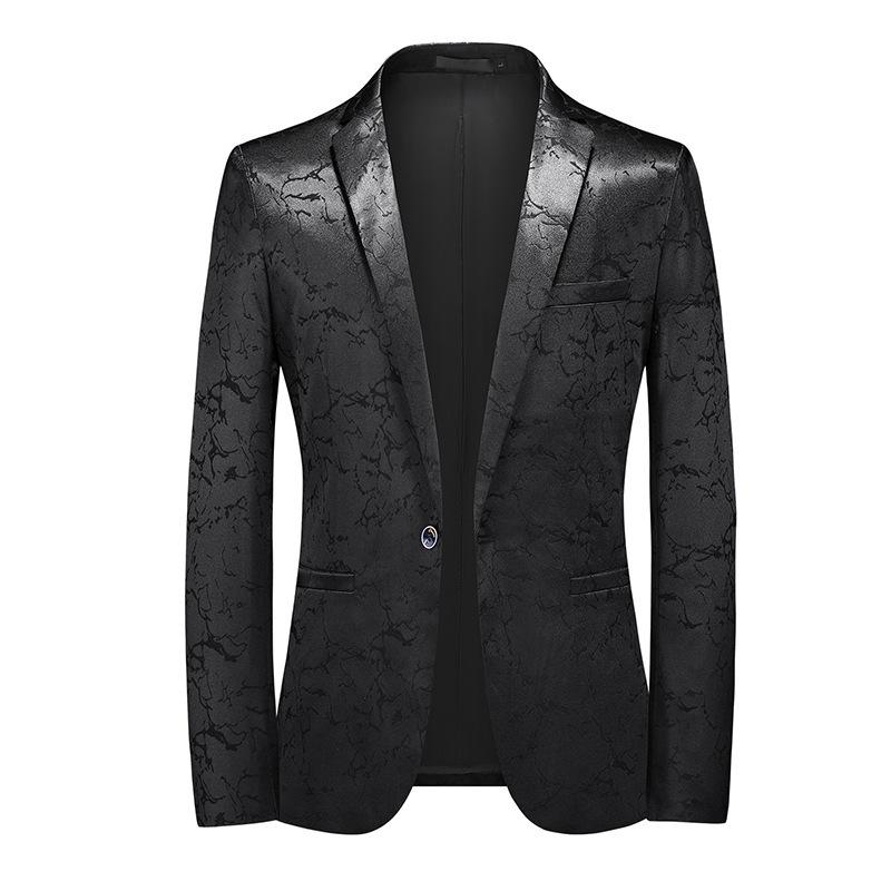 Men Spring  Business Social Suit Jacket  Men's Single Breasted Thin Male Jacquard Blazers Coats