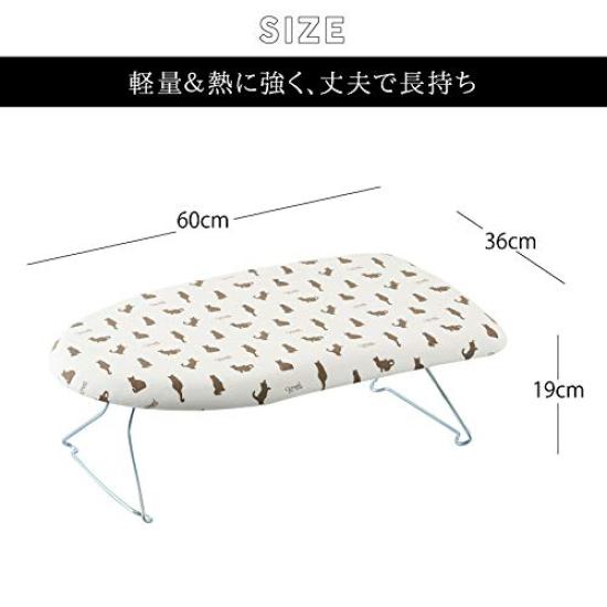 Yamazaki Lightweight Steel Mesh Ironing Neko 2640 Board, Press, White, Approx. 60x36x19cm,