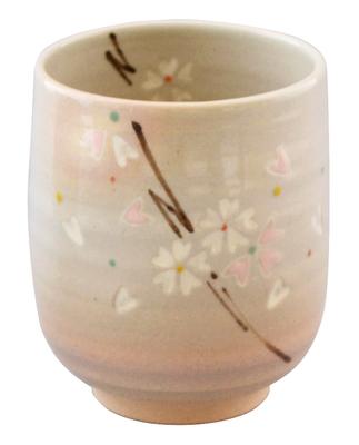 Cerâmica de Kyoto, Cerâmica de Kiyomizu, Cerâmica Seki, Xícara de Chá Grande, Kohiki Sakura, A12-9