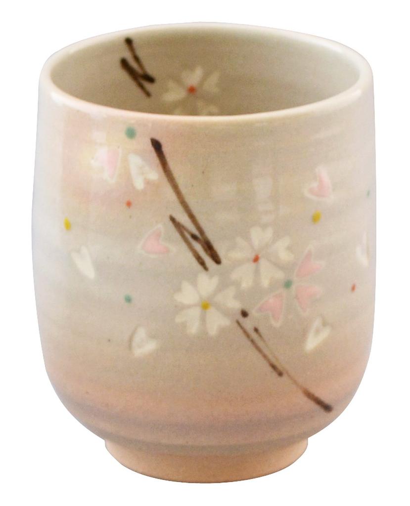 Kyoto Ware, Kiyomizu Ware, Seki Pottery, Large Teacup, Kohiki Sakura, A12-9