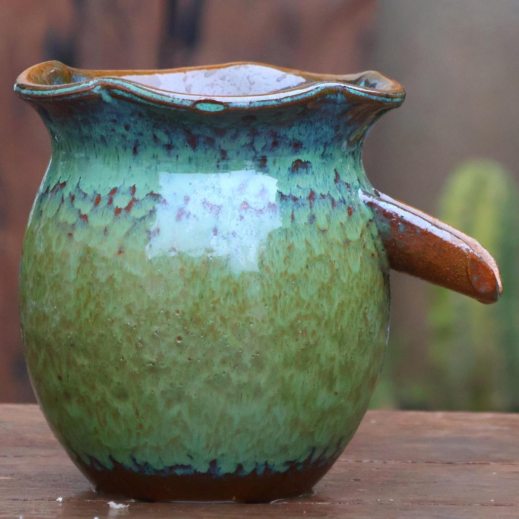 Tall Handmade Retro Chinese Hydroponic Ceramic Vase for Indoor Flower Arranging